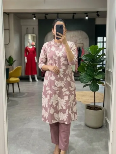 Baby Pink Printed Elegant Salwar Set